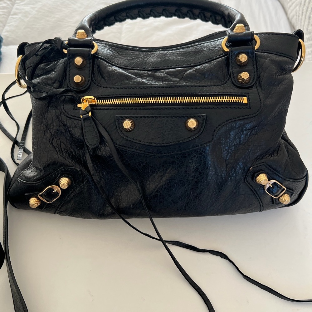 Balencigia Black Leather Handbag